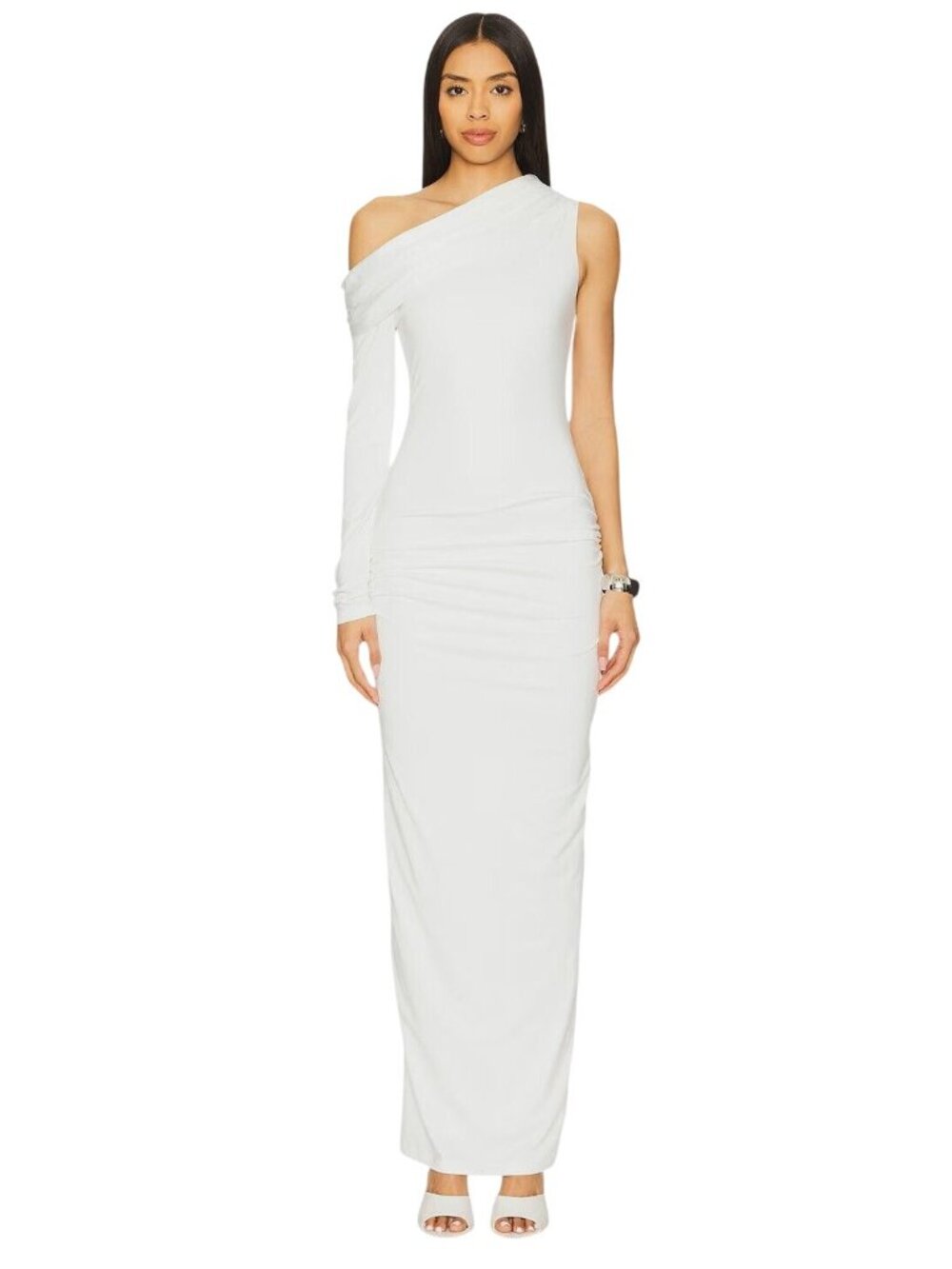 superdown x Emma Rose Skylar Maxi Dress in White Medium New Womens One Shoulder